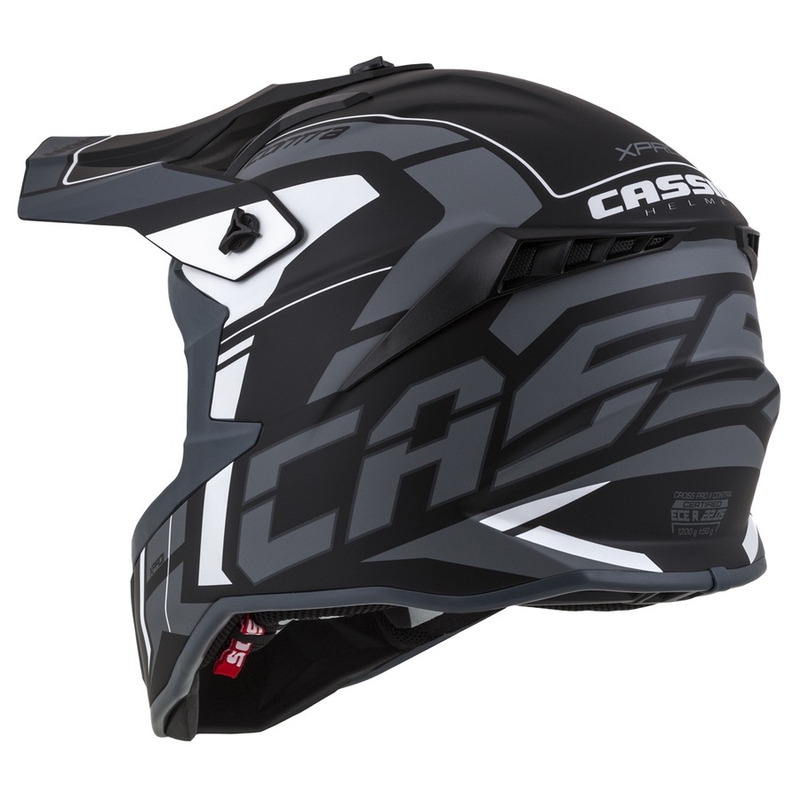 Cassida Cross Pro II Contra motorcrosshelm zwart-grijs-wit