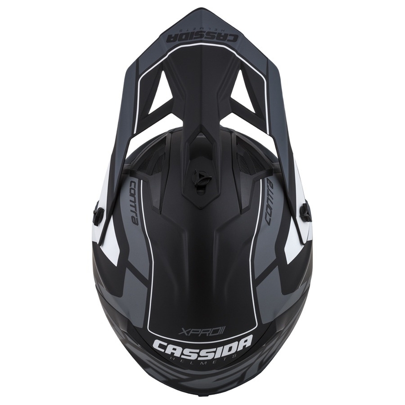 Cassida Cross Pro II Contra motorcrosshelm zwart-grijs-wit
