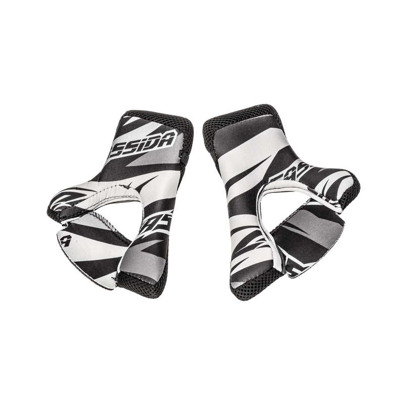 Binnenkant wangstukken voor Cassida Cross Pro II helm zwart-wit-grijs