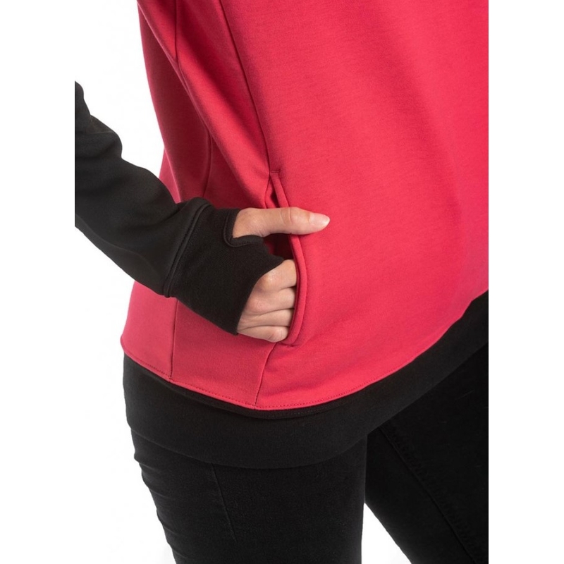 Dames sweatshirt Meatfly Robin zwart met roze uitverkoop