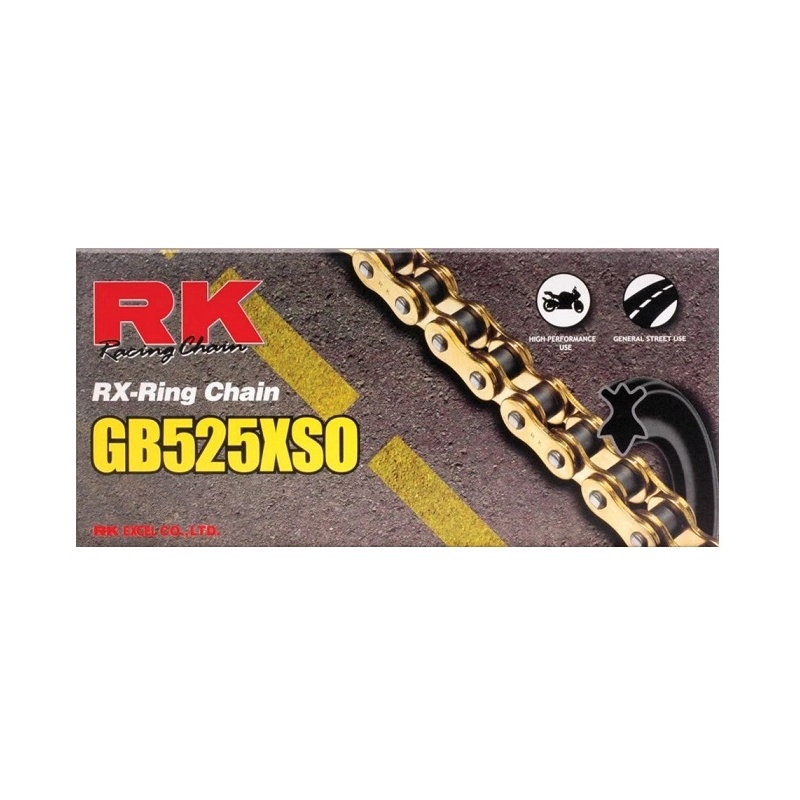 Řetěz RK 525 XSO 108 článků X-kroužky zlatý