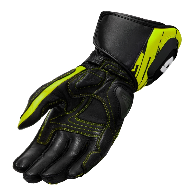Motorhandschoenen Revit Quantum 2 zwart-fluogeel uitverkoop