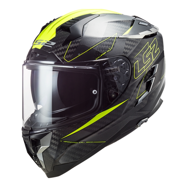 Integraal motorhelm LS2 FF327 Challenger CT2 Fold zwart-fluo geel