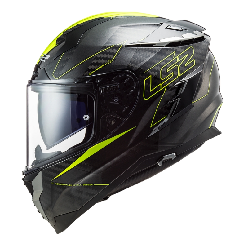 Integraal motorhelm LS2 FF327 Challenger CT2 Fold zwart-fluo geel
