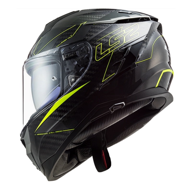 Integraal motorhelm LS2 FF327 Challenger CT2 Fold zwart-fluo geel