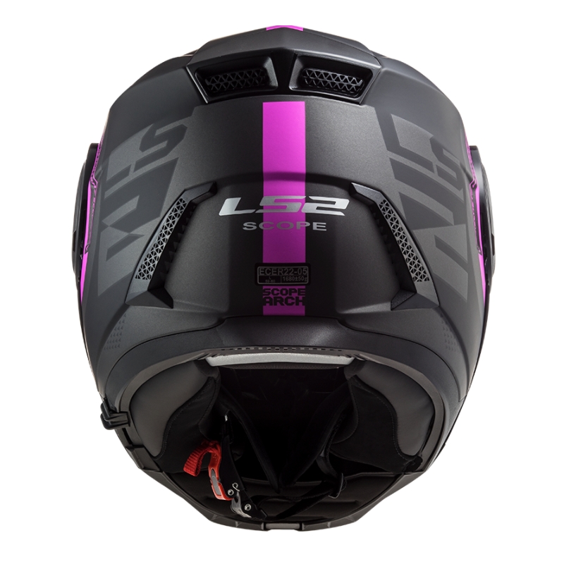 Opklapbare motorhelm LS2 FF902 Scope Arch zwart en roze mat