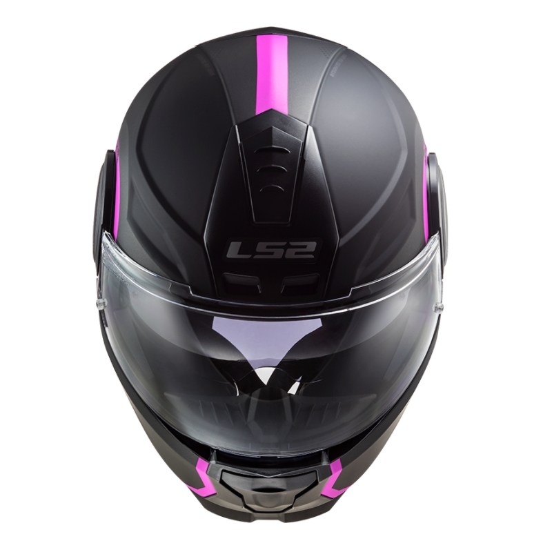 Opklapbare motorhelm LS2 FF902 Scope Arch zwart en roze mat