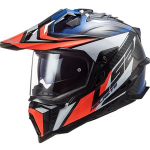 Endurohelm LS2 MX701 Explorer C Focus wit-blauw-rood