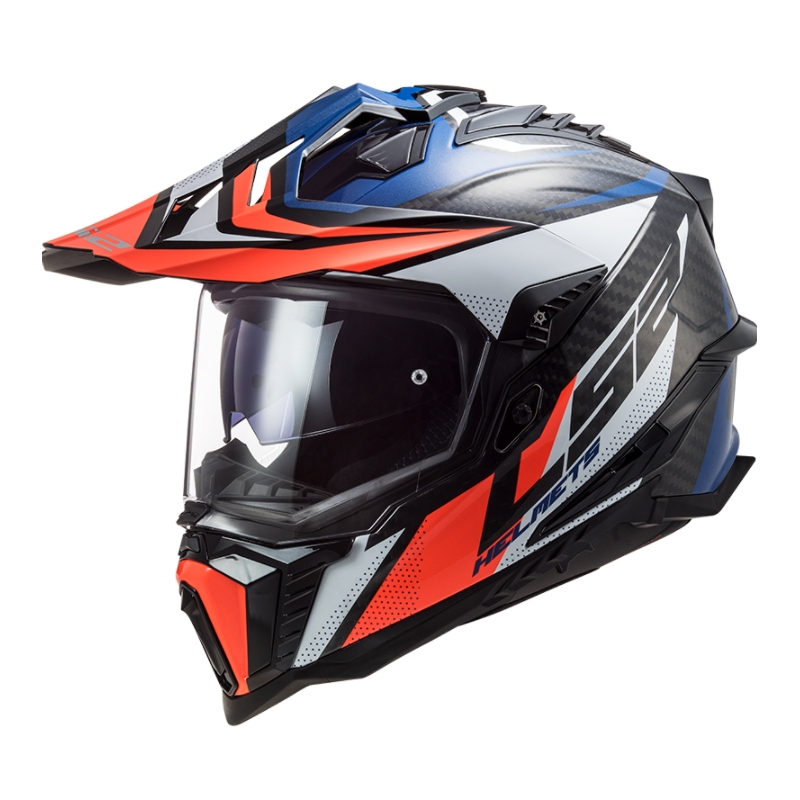 Endurohelm LS2 MX701 Explorer C Focus wit-blauw-rood