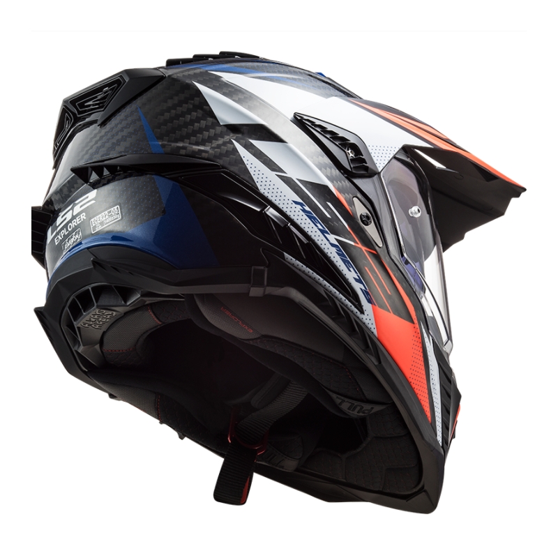 Endurohelm LS2 MX701 Explorer C Focus wit-blauw-rood