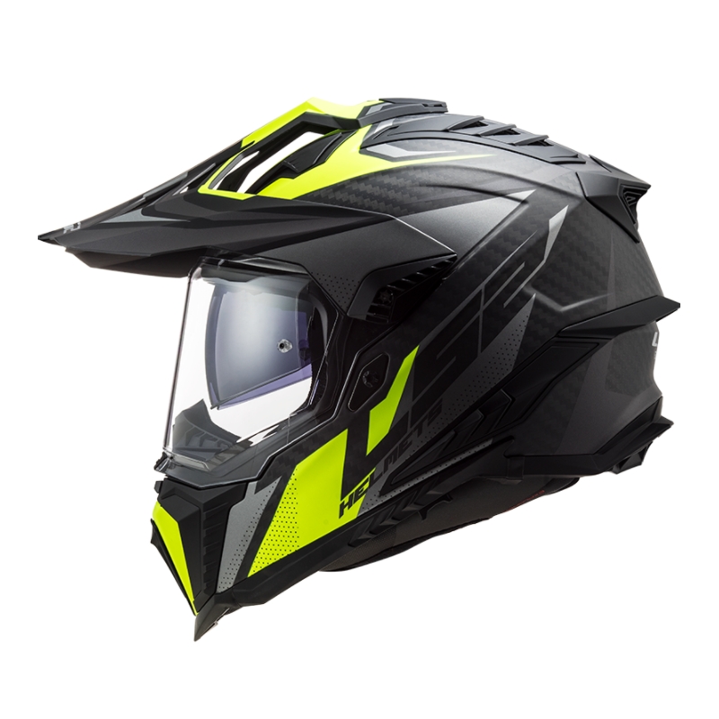 Endurohelm LS2 MX701 Explorer C Focus zwart-grijs-fluogeel