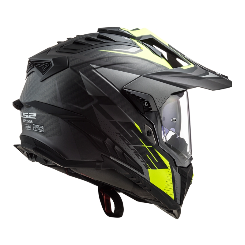 Endurohelm LS2 MX701 Explorer C Focus zwart-grijs-fluogeel