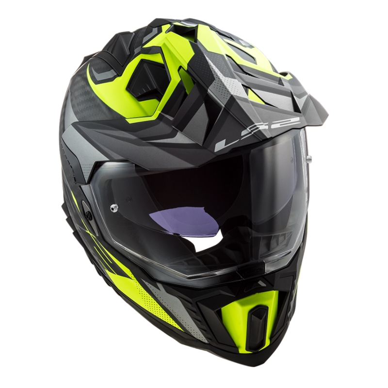 Endurohelm LS2 MX701 Explorer C Focus zwart-grijs-fluogeel