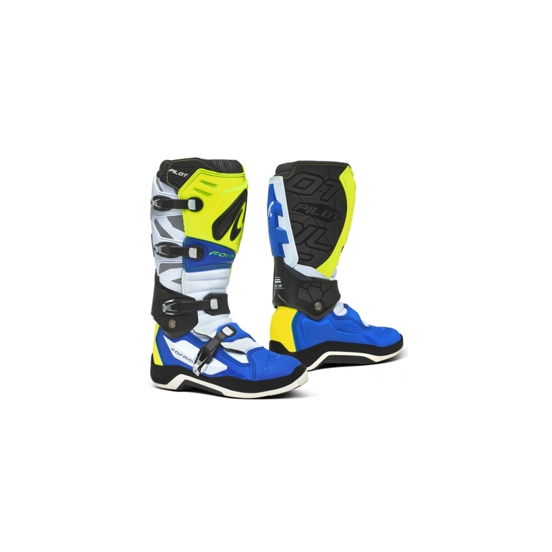 Forma Pilot blauw-wit-fluo gele motorlaarzen