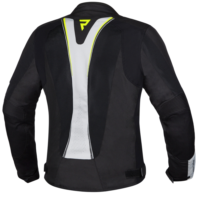 Dames-Rebelhorn Hiflow IV Zwart-Zilver-Fluo Geel Motorjack uitverkoop