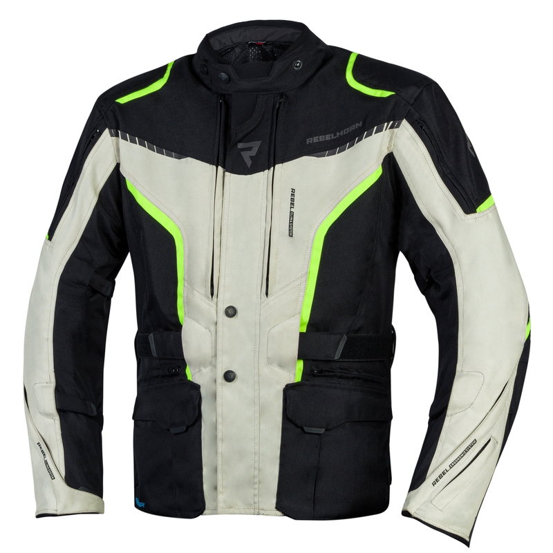 Rebelhorn Hiker III zwart-grijs-fluo geel motorjack uitverkoop