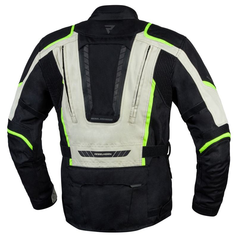 Rebelhorn Hiker III zwart-grijs-fluo geel motorjack uitverkoop