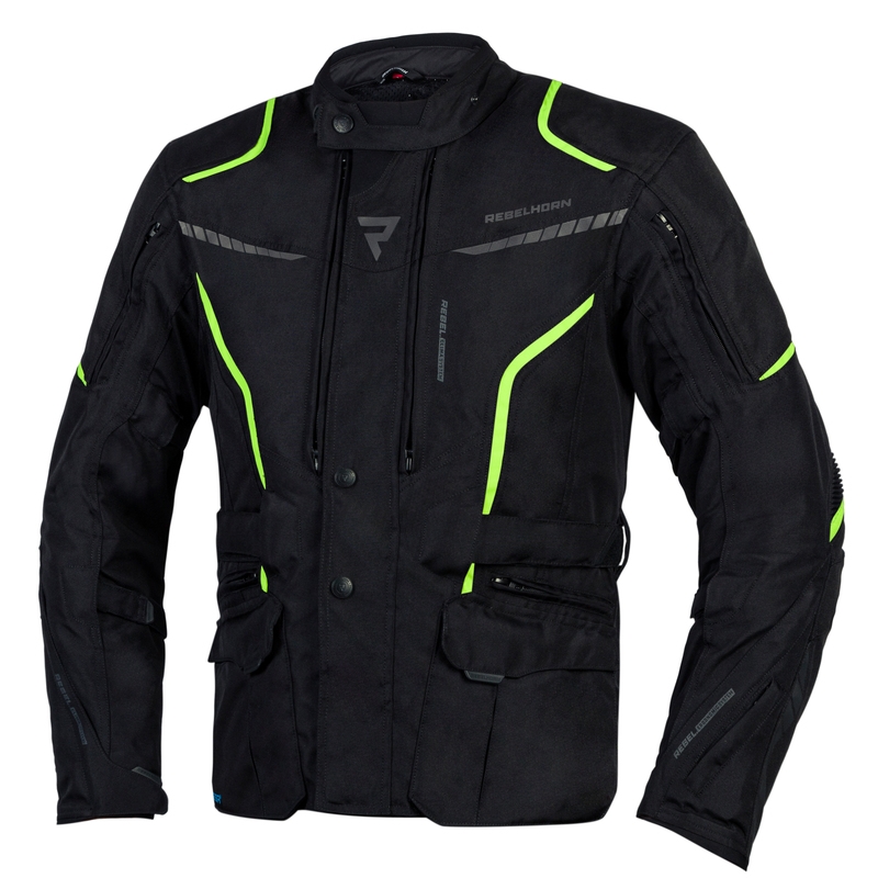 Motorjas Rebelhorn Hiker III zwart-fluogeel
