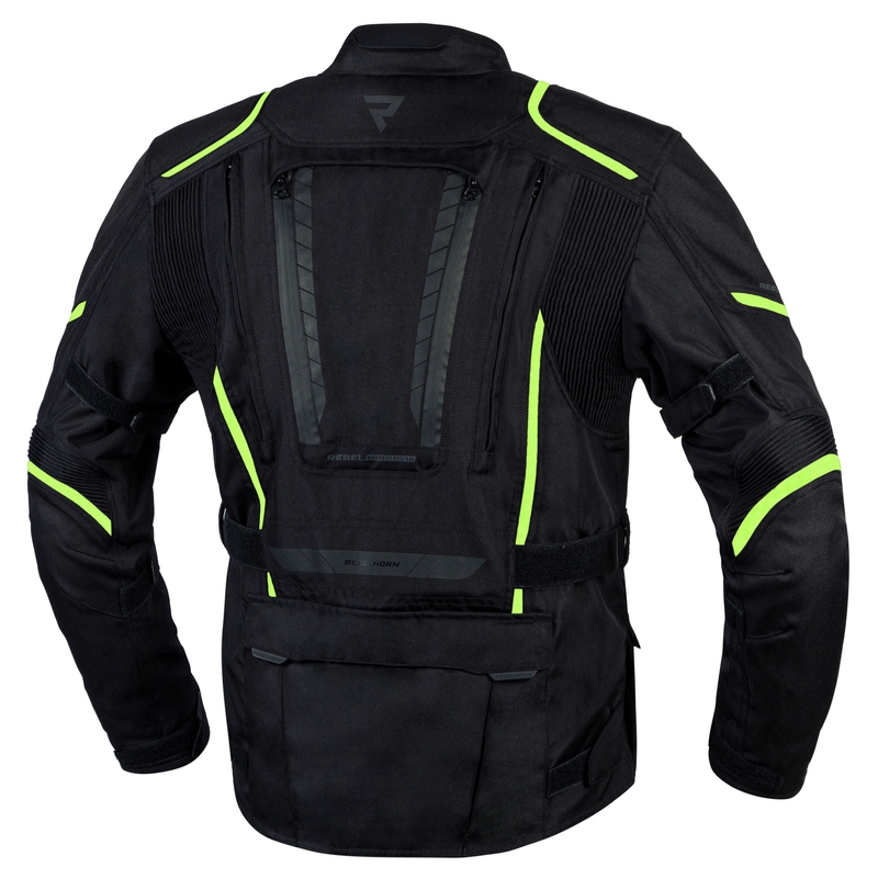 Motorjas Rebelhorn Hiker III zwart-fluogeel