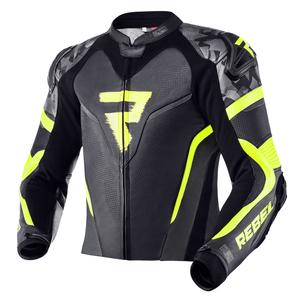 Rebelhorn Rebel zwart-grijs-fluo gele motorjas uitverkoop
