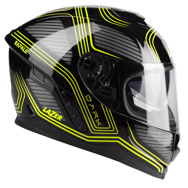 Integraal motorhelm Lazer Rafale EVO Darkside zwart-grijs-fluogeel uitverkoop