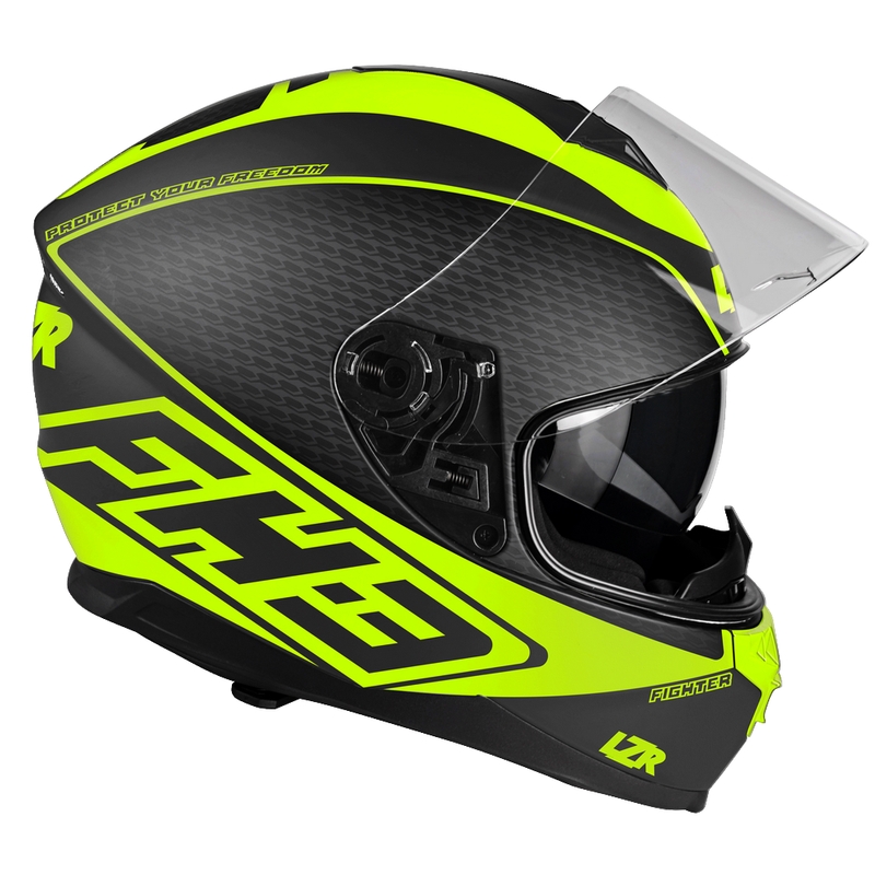 Integraal motorhelm Lazer FH3 Fighter zwart-fluo geel uitverkoop