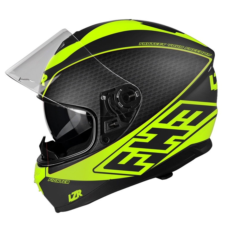 Integraal motorhelm Lazer FH3 Fighter zwart-fluo geel uitverkoop