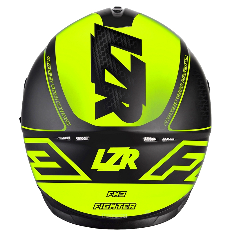 Integraal motorhelm Lazer FH3 Fighter zwart-fluo geel uitverkoop