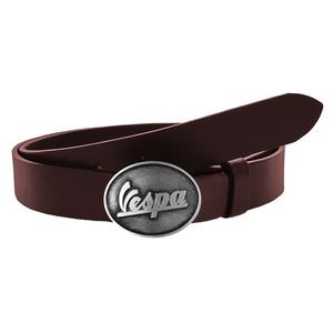 Leren moto riem met Vespa gesp bruin