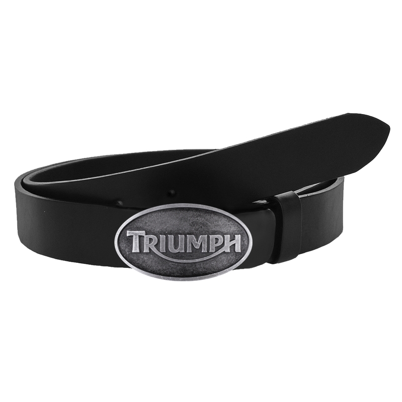 Leren moto riem met Triumph gesp