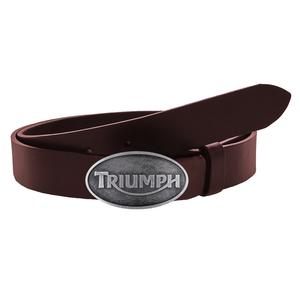 Leren moto riem met Triumph bruine gesp