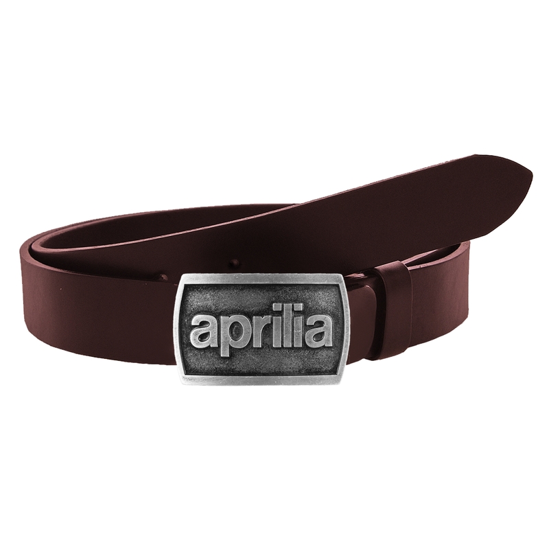 Leren moto riem met gesp Aprilia bruin