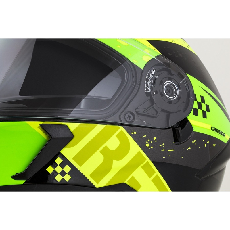 Integral motorhelm Cassida Integral 3.0 DRFT groen en parelgeel