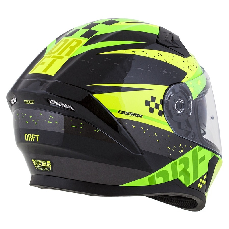 Integral motorhelm Cassida Integral 3.0 DRFT groen en parelgeel