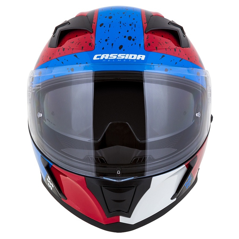 Integral motorhelm Cassida Integral 3.0 DRFT rood-parelmoer blauw