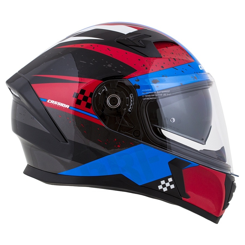 Integral motorhelm Cassida Integral 3.0 DRFT rood-parelmoer blauw
