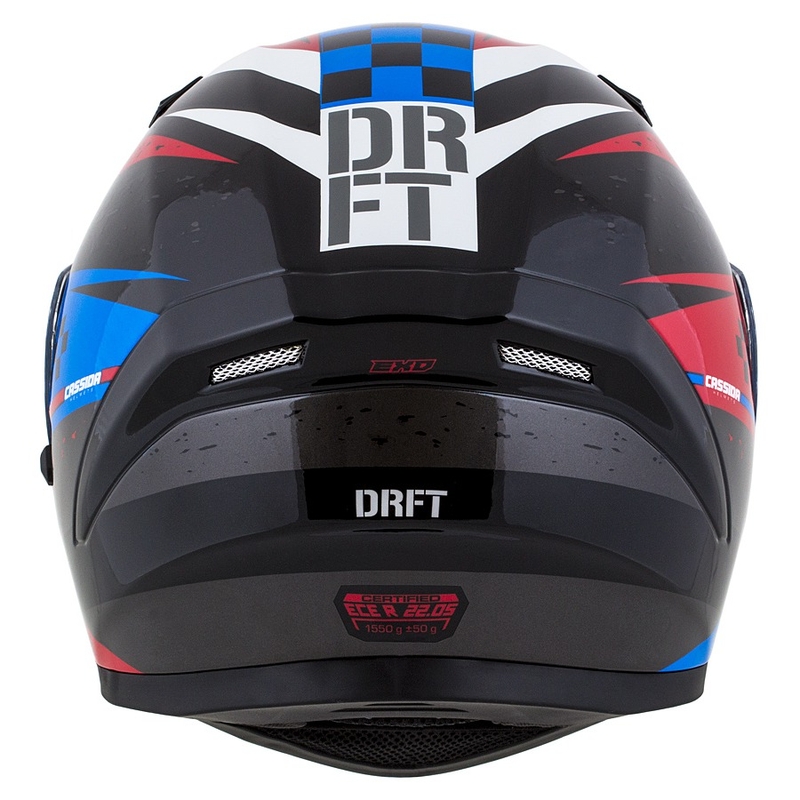 Integral motorhelm Cassida Integral 3.0 DRFT rood-parelmoer blauw
