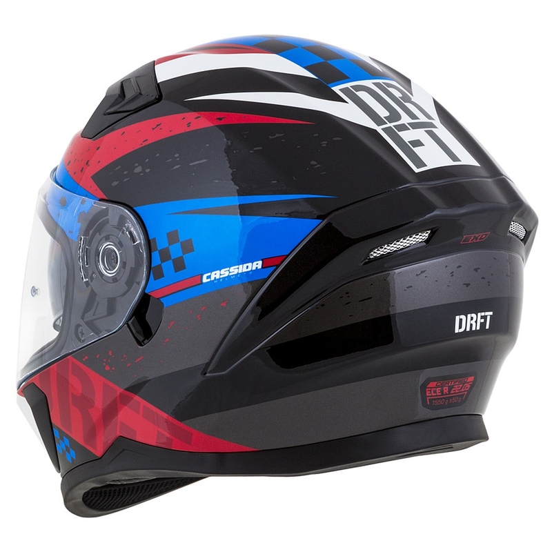 Integral motorhelm Cassida Integral 3.0 DRFT rood-parelmoer blauw