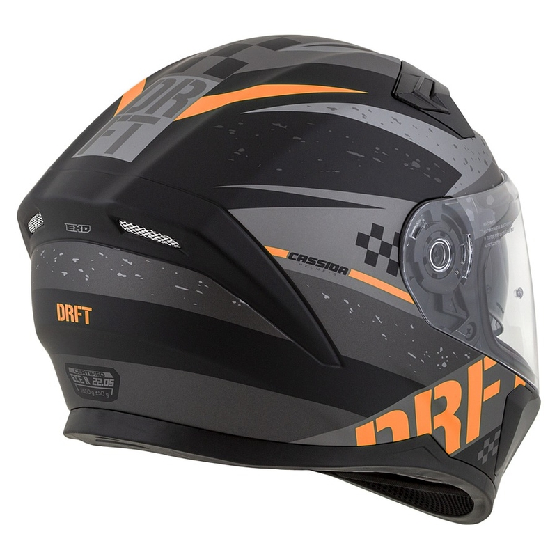Integral motorhelm Cassida Integral 3.0 DRFT mat grijs-zwart-oranje