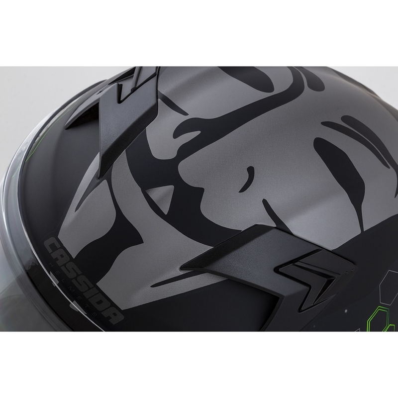 Cassida 3.0 Hack Integrale Motorhelm Groen-Zwart Mat