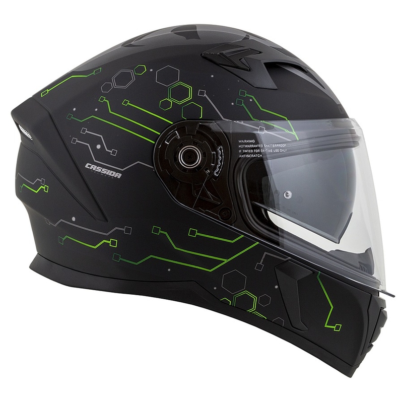 Cassida 3.0 Hack Integrale Motorhelm Groen-Zwart Mat