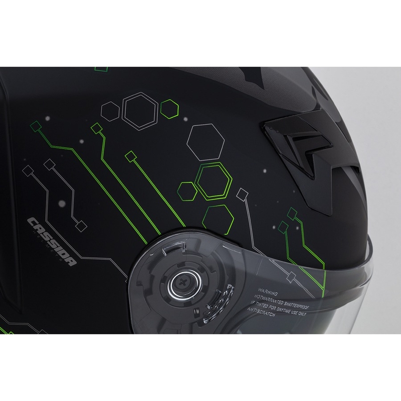 Cassida 3.0 Hack Integrale Motorhelm Groen-Zwart Mat