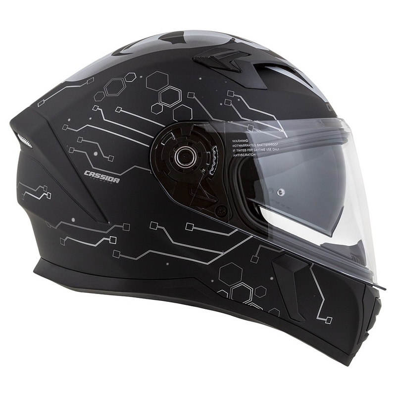 Cassida 3.0 Hack Vision Integral Motorhelm grijs-zilver-zwart mat uitverkoop