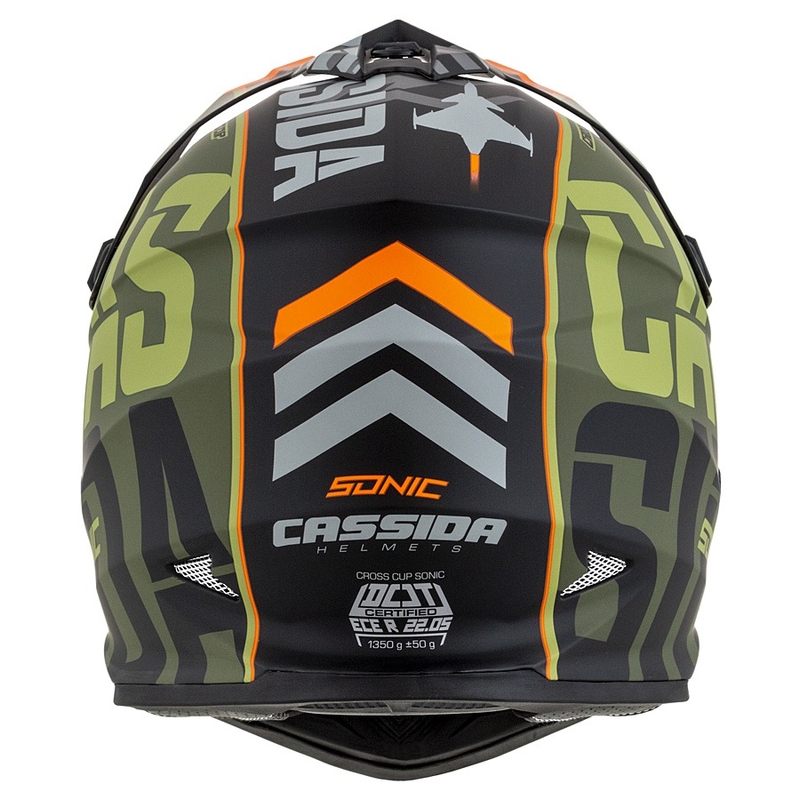Cassida Cross Cup Sonic motorcrosshelm oranje-groen mat