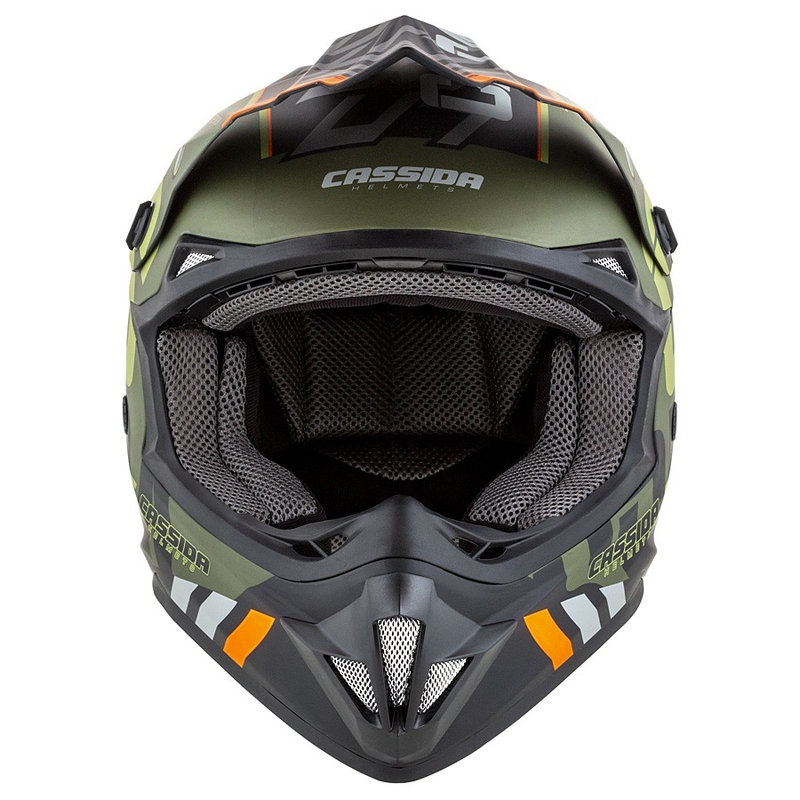 Cassida Cross Cup Sonic motorcrosshelm oranje-groen mat