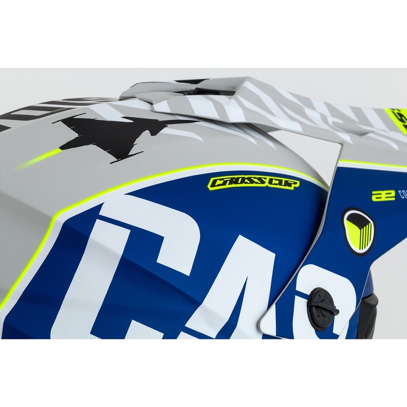 Motorcrosshelm Cassida Cross Cup Sonic fluo geel-blauw mat