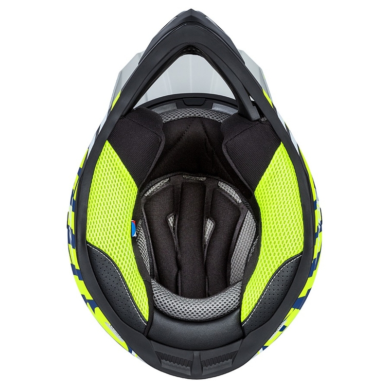 Motorcrosshelm Cassida Cross Cup Sonic fluo geel-blauw mat