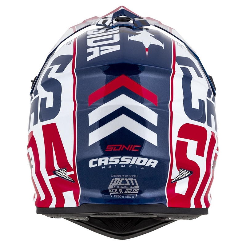 Motorcrosshelm Cassida Cross Cup Sonic rood-blauw-wit