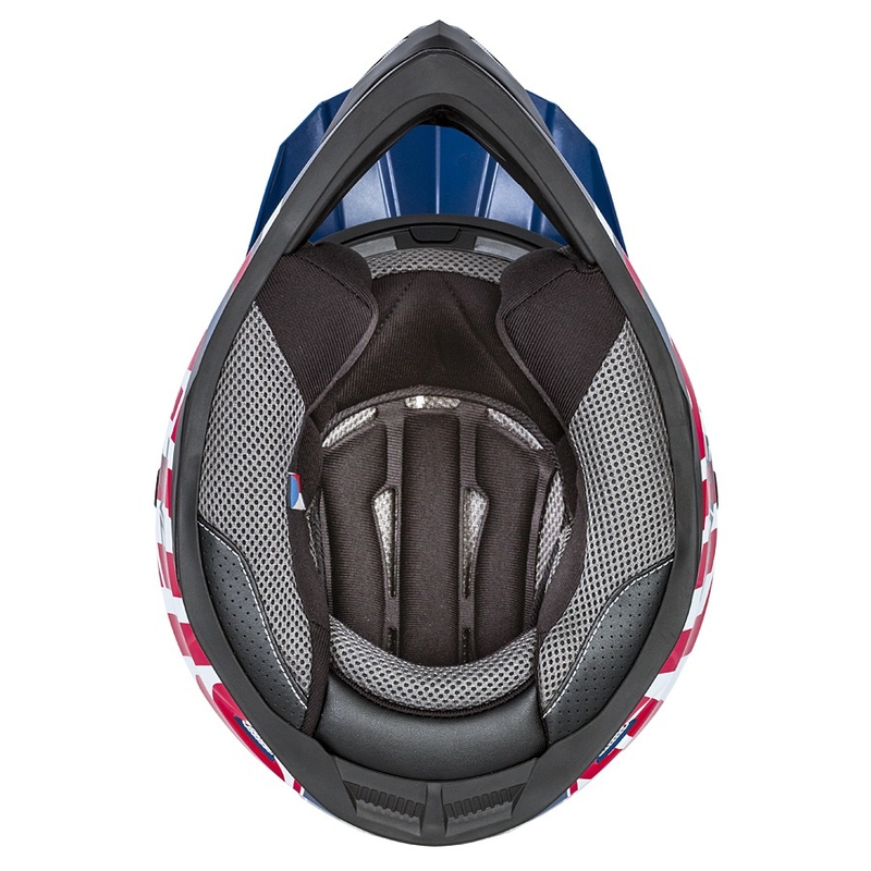 Motorcrosshelm Cassida Cross Cup Sonic rood-blauw-wit