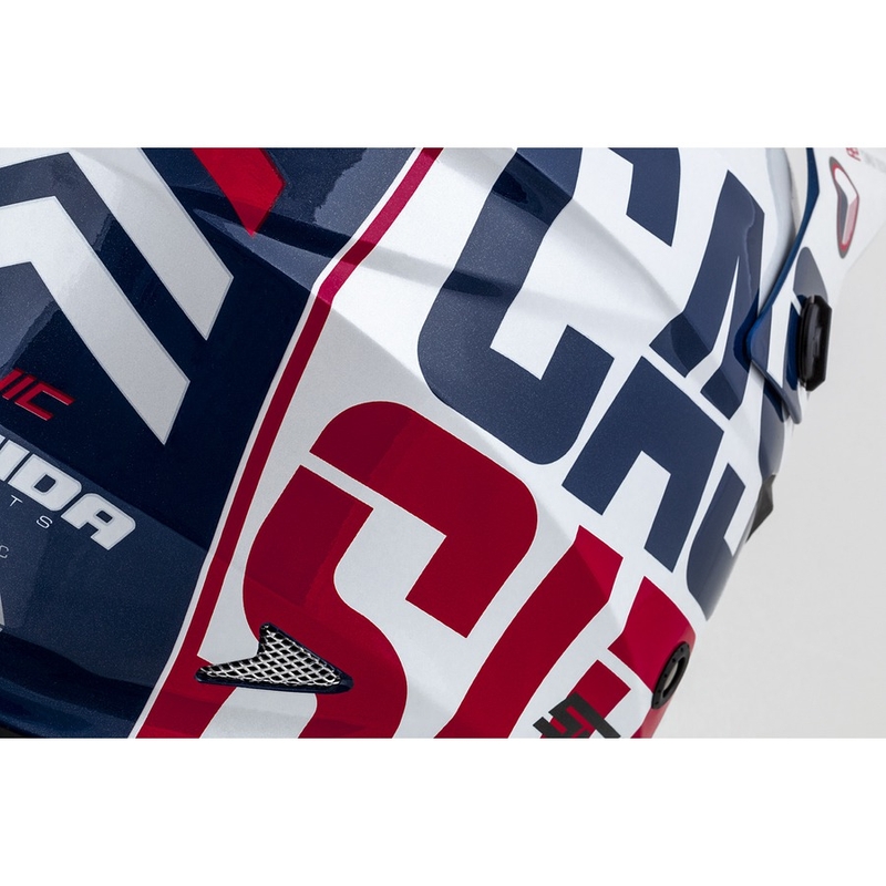 Motorcrosshelm Cassida Cross Cup Sonic rood-blauw-wit